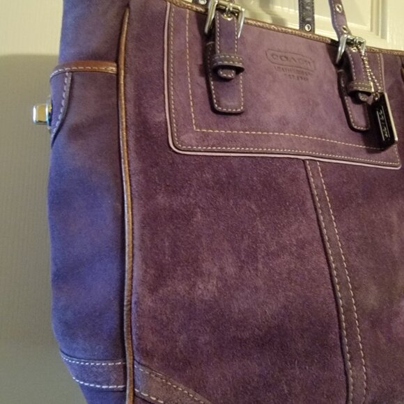 Vintage Purple Suede Coach Purse - Picture 5 of 16